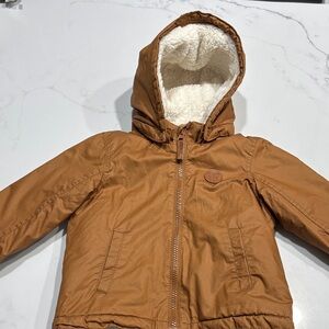 H&M Cozy Tan Kids Jacket with Removable Hood